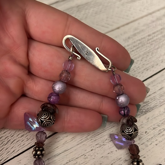 Vintage Sterling Purple Beaded Bracelet in Excellent condition - Picture 4 of 8